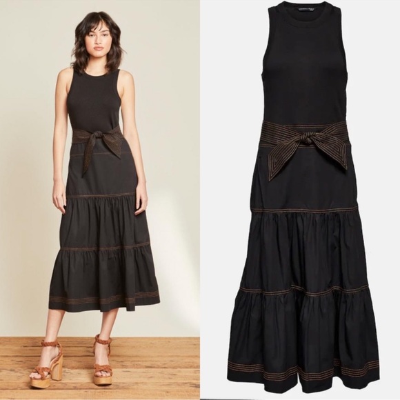 Veronica beard austyn belted dress pima cotton (belt not included) excellent - Picture 2 of 9